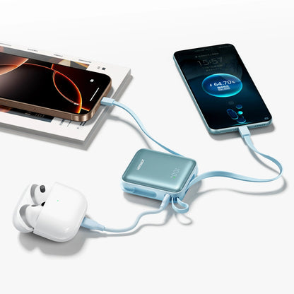 Ulkoinen akku Joyroom JR-PBF27, 10000mAh, 22.5W, PD, 1 x Lightning - 2 x USB-C, Sininen