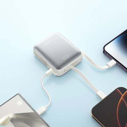 Ulkoinen akku Joyroom JR-PBF27, 10000mAh, 22.5W, PD, 1 x Lightning - 2 x USB-C, Valkoinen