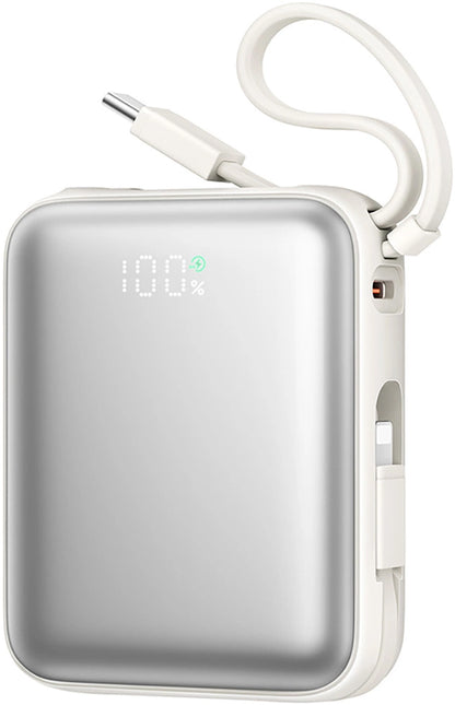 Ulkoinen akku Joyroom JR-PBF27, 10000mAh, 22.5W, PD, 1 x Lightning - 2 x USB-C, Valkoinen