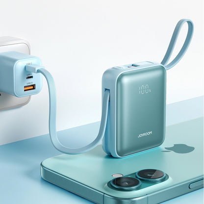 Ulkoinen akku Joyroom JR-PBF27, 10000mAh, 22.5W, PD, 1 x Lightning - 2 x USB-C, Sininen