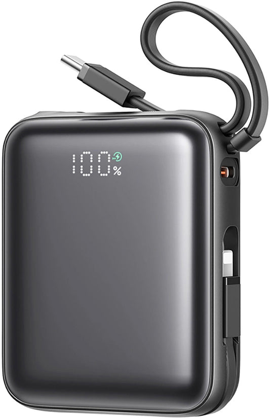 Ulkoinen akku Joyroom JR-PBF27, 10000mAh, 22.5W, QC + PD, 1 x Lightning - 2 x USB-C, Musta
