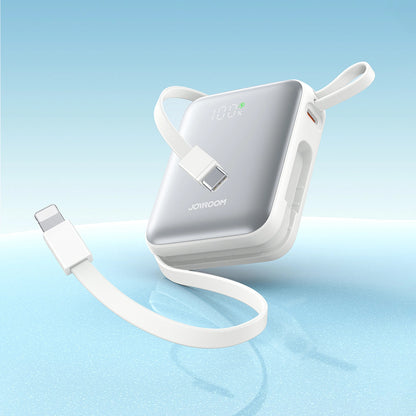 Ulkoinen akku Joyroom JR-PBF27, 10000mAh, 22.5W, PD, 1 x Lightning - 2 x USB-C, Valkoinen