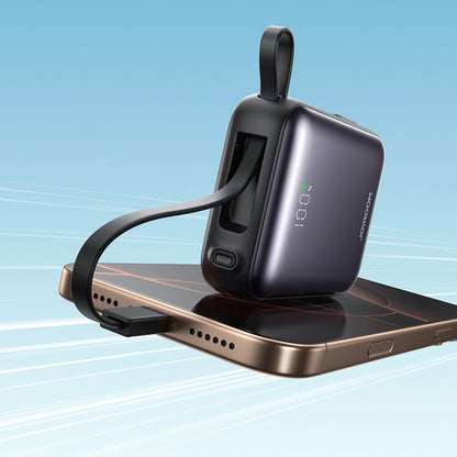 Ulkoinen akku Joyroom JR-PBF27, 10000mAh, 22.5W, QC + PD, 1 x Lightning - 2 x USB-C, Musta