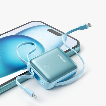 Ulkoinen akku Joyroom JR-PBF27, 10000mAh, 22.5W, PD, 1 x Lightning - 2 x USB-C, Sininen