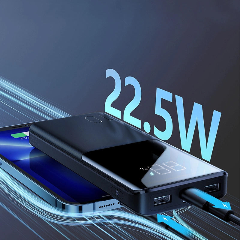 Ulkoinen akku Joyroom JR-QP191, 10000mAh, 22.5W, QC + PD, 1 x USB-C - 2 x USB-A, Musta