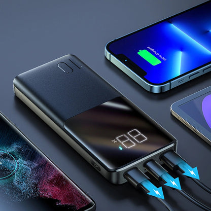 Ulkoinen akku Joyroom JR-QP191, 10000mAh, 22.5W, QC + PD, 1 x USB-C - 2 x USB-A, Musta
