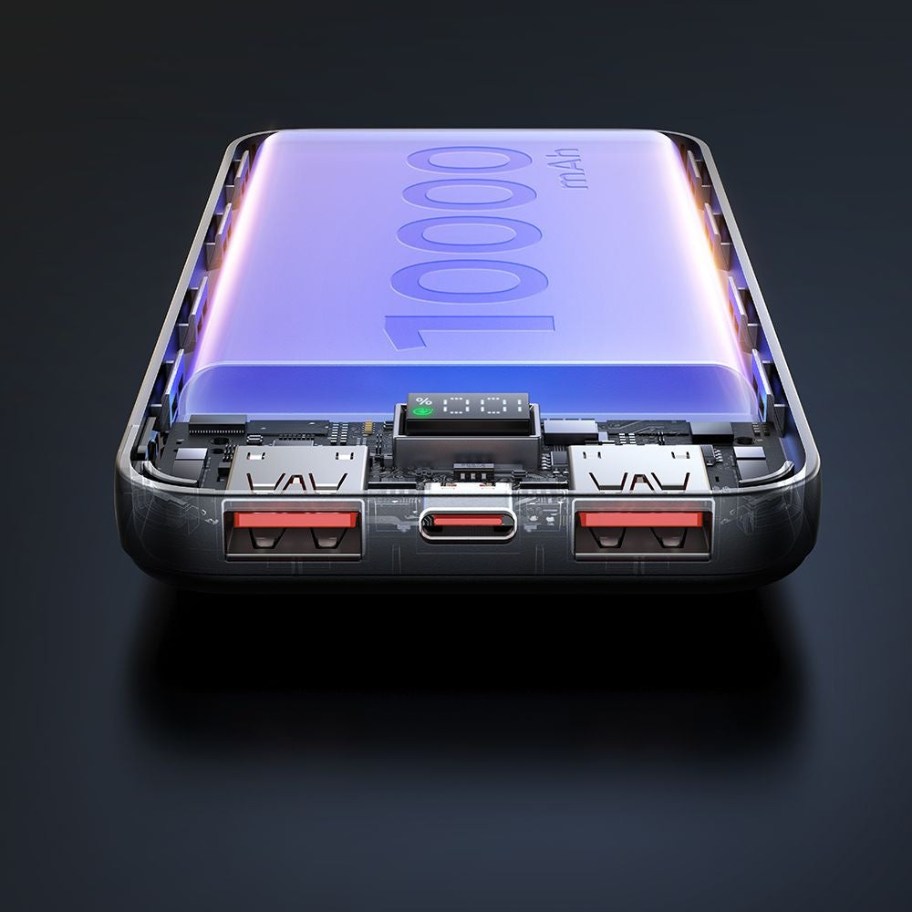 Ulkoinen akku McDodo MC-4220, 10000mAh, 22.5W, QC + PD, 2 x USB-A - 1 x USB-C, Musta