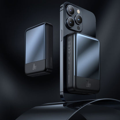 Langaton ulkoinen akku McDodo MC-4261 Ambilight, 10000mAh, 20W, PD + FQI, 1 x QI - 1 x USB-C, Musta