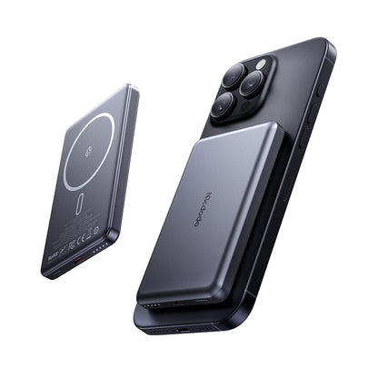 Langaton McDodo MC-4641 Meta ulkoinen akku, 5000mAh, 20W, PD + FQI, 1 x QI - 1 x USB-C, Musta