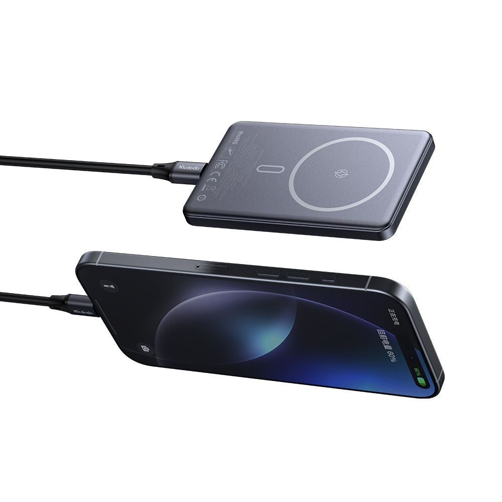 Langaton McDodo MC-4641 Meta ulkoinen akku, 5000mAh, 20W, PD + FQI, 1 x QI - 1 x USB-C, Musta