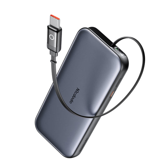 McDodo MC-5920 MetaFree ulkoinen akku, 10000mAh, 45W, PD, 2 x USB-C, harmaa