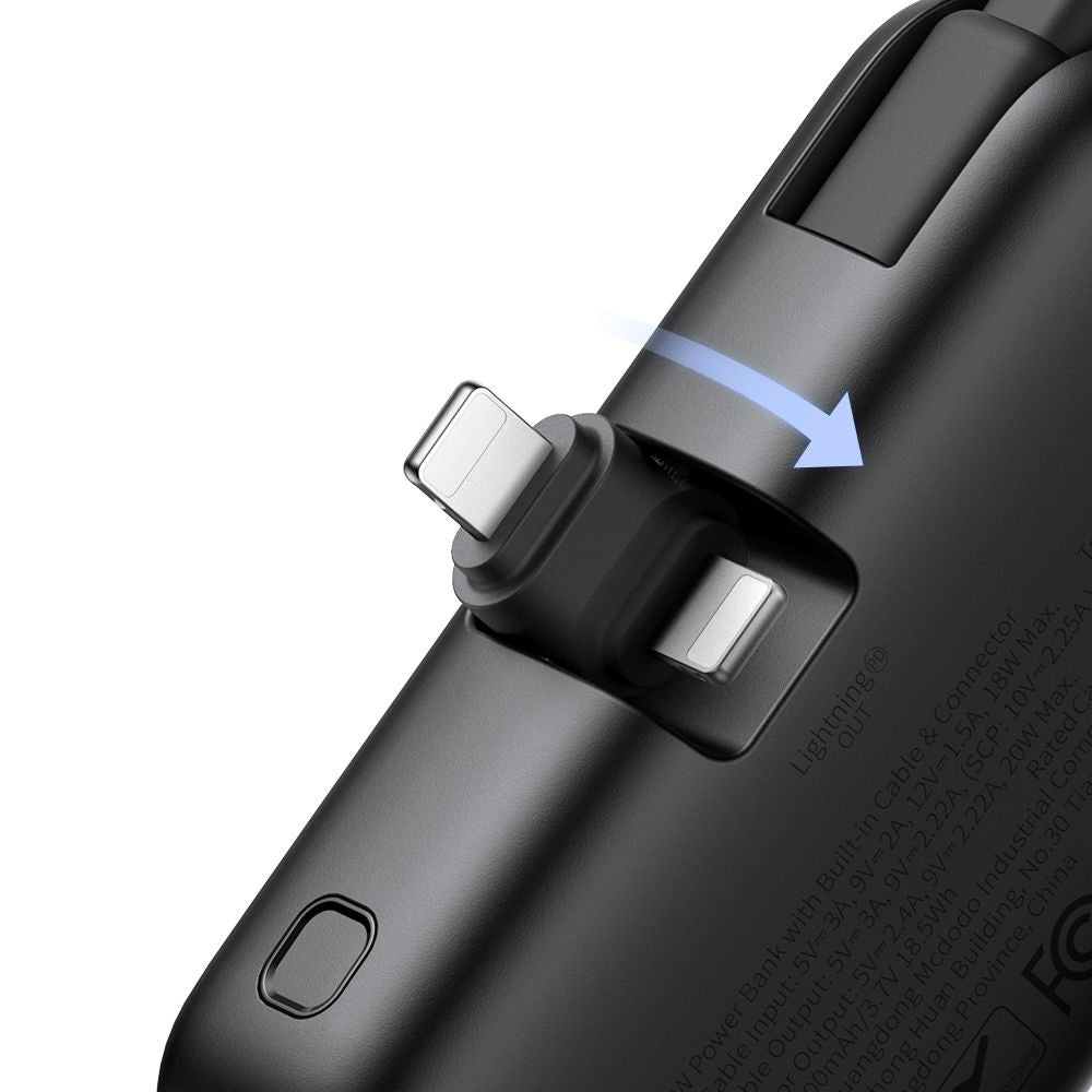 Ulkoinen akku McDodo MC-7800 Freekit, 5000mAh, 22.5W, PD, 1 x Lightning - 2 x USB-C, Musta