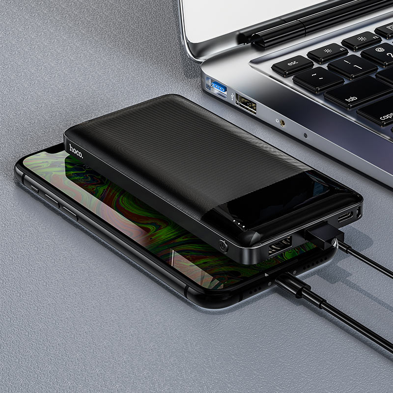 HOCO J72 Ulkoinen Akku, 10000mAh, 10W, 2 x USB-A, Musta
