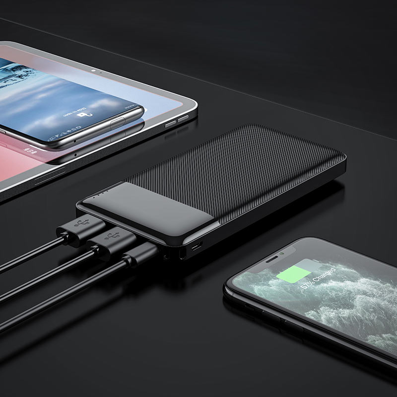 HOCO J72 Ulkoinen Akku, 10000mAh, 10W, 2 x USB-A, Musta