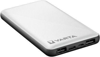 Varta Energy ulkoinen akku, 10000mAh, 15W, 2 x USB-A - 1 x USB-C, valkoinen