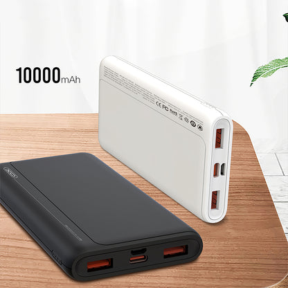 XO Design PR127 Ulkoinen Akku, 20000mAh, 22.5W, QC + PD, 1 x USB-C - 2 x USB-A, Musta