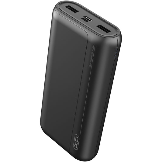 XO Design PR127 Ulkoinen Akku, 20000mAh, 22.5W, QC + PD, 1 x USB-C - 2 x USB-A, Musta