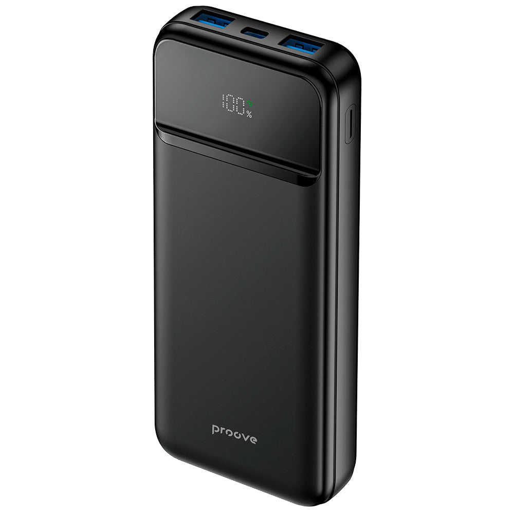 Proove Illuminator 2 ulkoinen akku, 10000mAh, 22.5W, QC + PD, 2 x USB-A - 1 x USB-C, Musta PBIP10212201