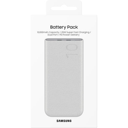 Samsung Ulkoinen Akku, 10000mAh, 25W, PD, 2 x USB-C, Beige, Uudelleenpakattu EB-P3400XUEGEU