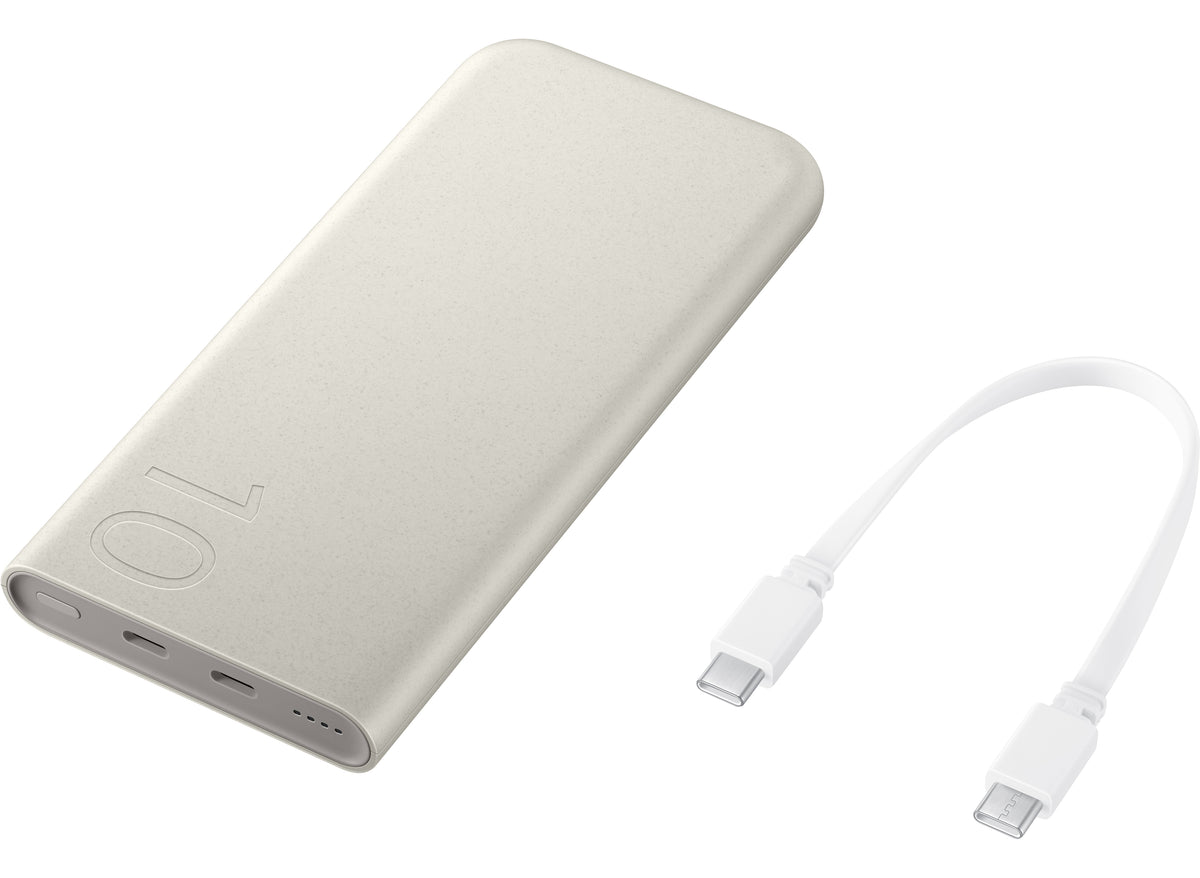 Samsung Ulkoinen Akku, 10000mAh, 25W, PD, 2 x USB-C, Beige, Uudelleenpakattu EB-P3400XUEGEU