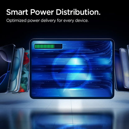 Spigen Essential Ulkoinen Akku, 10000mAh, 22.5W, QC + PD, 1 x USB-A - 2 x USB-C, Musta