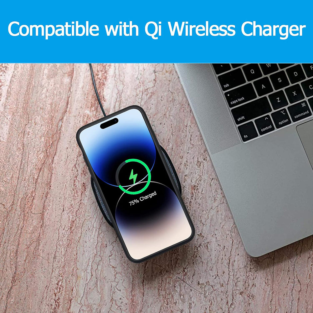 Ulkoinen Akkukotelo Langaton Techsuit Power Pro Battery Apple iPhone 15:lle, 7000mAh, Musta