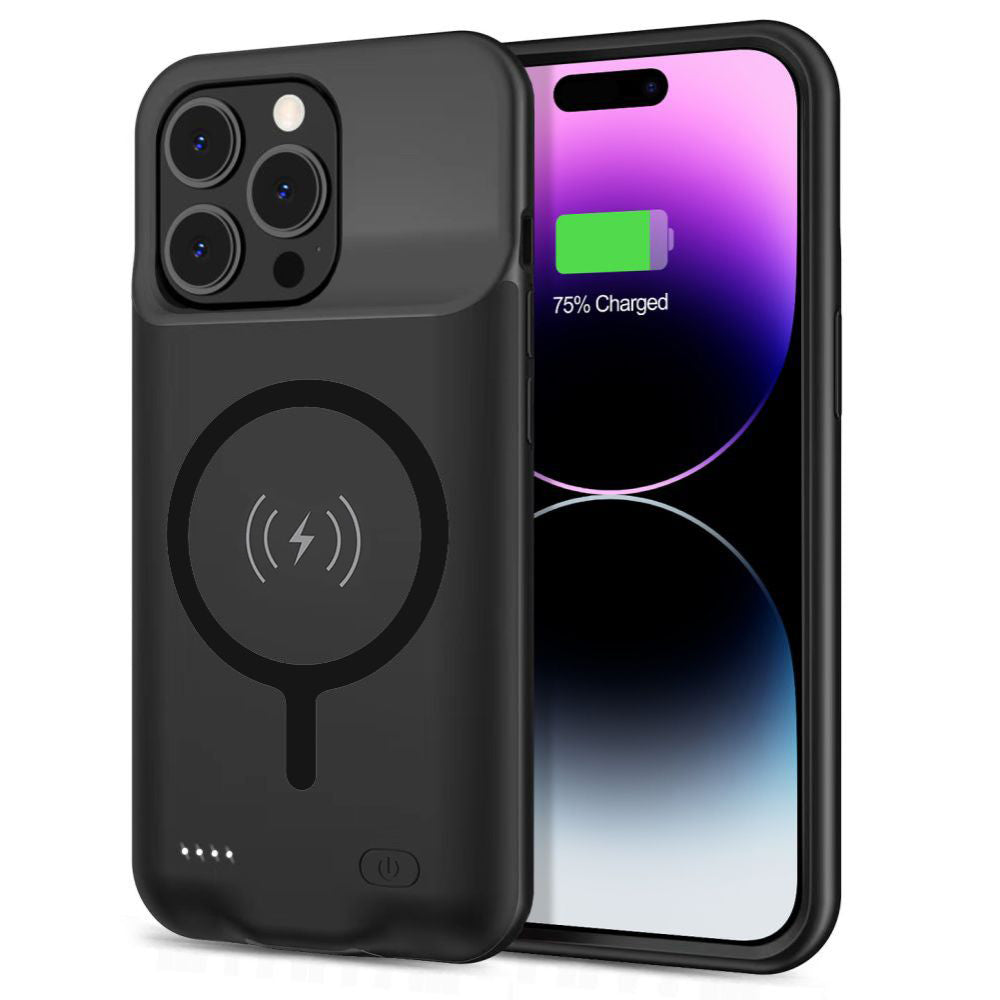 Langaton Techsuit Power Pro Battery -suojakotelo Apple iPhone 15 Prolle, 7000mAh, Musta