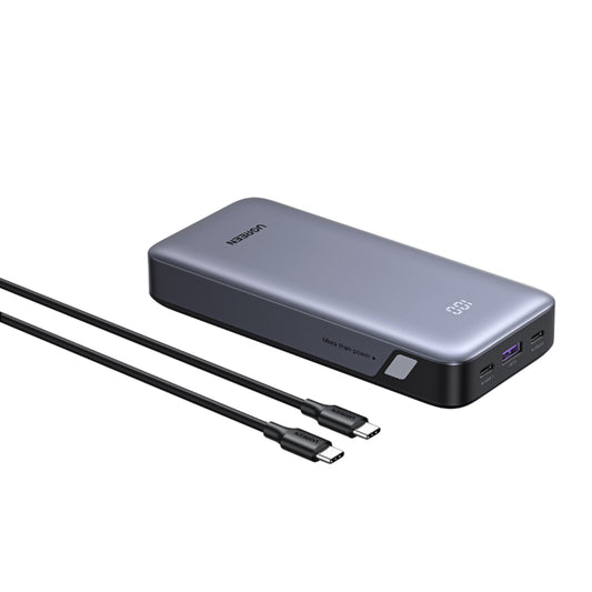 UGREEN Nexode PB532 (55989B) ulkoinen akku, 20000mAh, 30W, QC + PD, 1 x USB-A - 2 x USB-C, harmaa