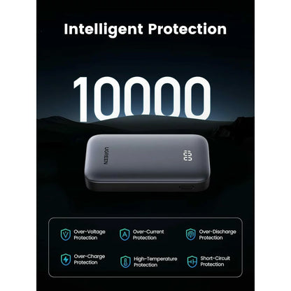 UGREEN PB502 Ulkoinen Akku, 10000mAh, 30W, QC + PD, 1 x USB-A - 1 x USB-C, Harmaa