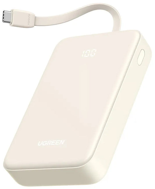 UGREEN PB521 Ulkoinen Akku, 20000mAh, 30W, QC + PD, 1 x USB-A - 2 x USB-C, Valkoinen