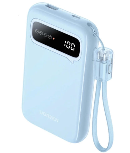 UGREEN PB522 Ulkoinen Akku, 10000mAh, 20W, QC + PD, 1 x USB-A - 1 x USB-C, Sininen