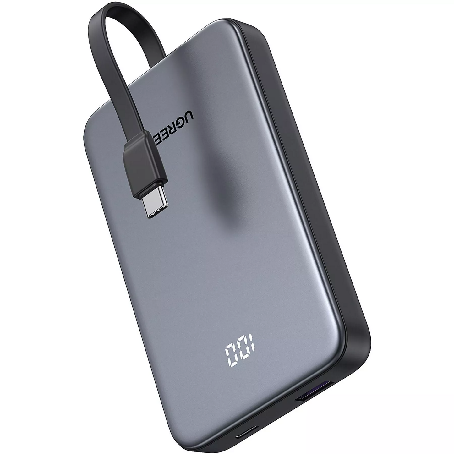 UGREEN PB526 (75161B) ulkoinen akku, 10000mAh, 20W, QC + PD, 1 x USB-A - 2 x USB-C, harmaa