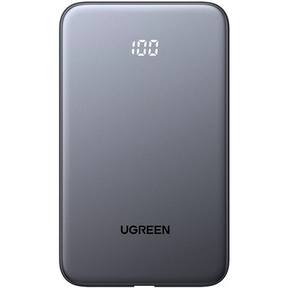 UGREEN PB526 (75161B) ulkoinen akku, 10000mAh, 20W, QC + PD, 1 x USB-A - 2 x USB-C, harmaa