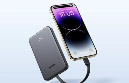 UGREEN PB526 (75161B) ulkoinen akku, 10000mAh, 20W, QC + PD, 1 x USB-A - 2 x USB-C, harmaa