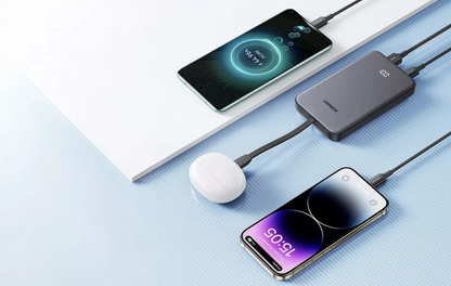 UGREEN PB526 (75161B) ulkoinen akku, 10000mAh, 20W, QC + PD, 1 x USB-A - 2 x USB-C, harmaa