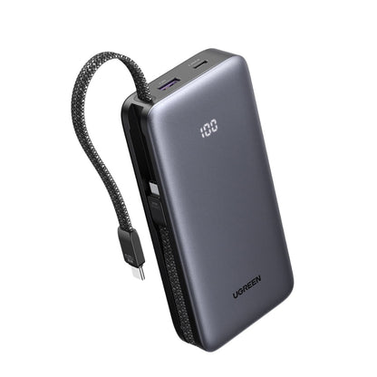 UGREEN PB528 (55985B) Ulkoinen Akku, 20000mAh, 30W, QC + PD, 1 x USB-A - 3 x USB-C, Harmaa
