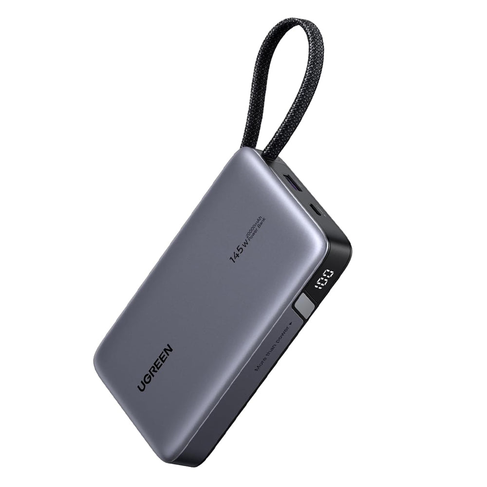 UGREEN PB551 (55992B) Ulkoinen Akku, 20000mAh, 145W, QC + PD, 1 x USB-A - 2 x USB-C, Harmaa