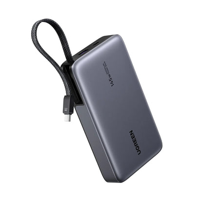 UGREEN PB551 (55992) ulkoinen akku, 20000mAh, 145W, QC + PD, 1 x USB-A - 2 x USB-C, Harmaa