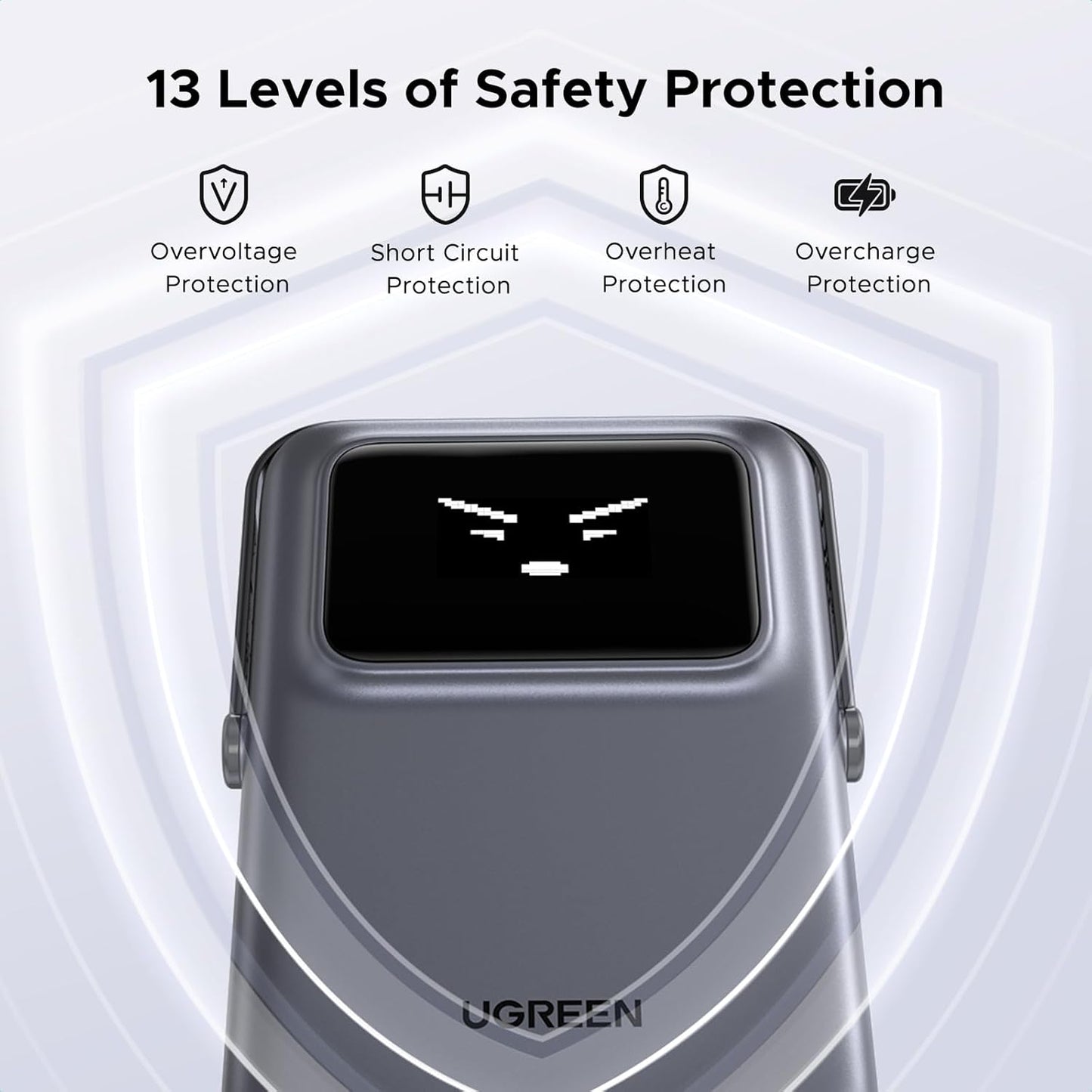 UGREEN PB572 Uno langaton ulkoinen akku, 10000mAh, 20W, PD + FQI, 1 x QI - 1 x USB-C, Harmaa