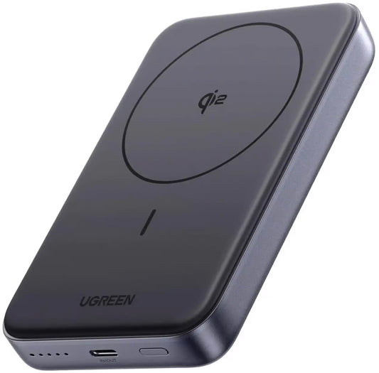 UGREEN PB761 Ulkoinen Akku, 10000mAh, 30W, PD + FQI, 1 x QI - 1 x USB-C, Harmaa