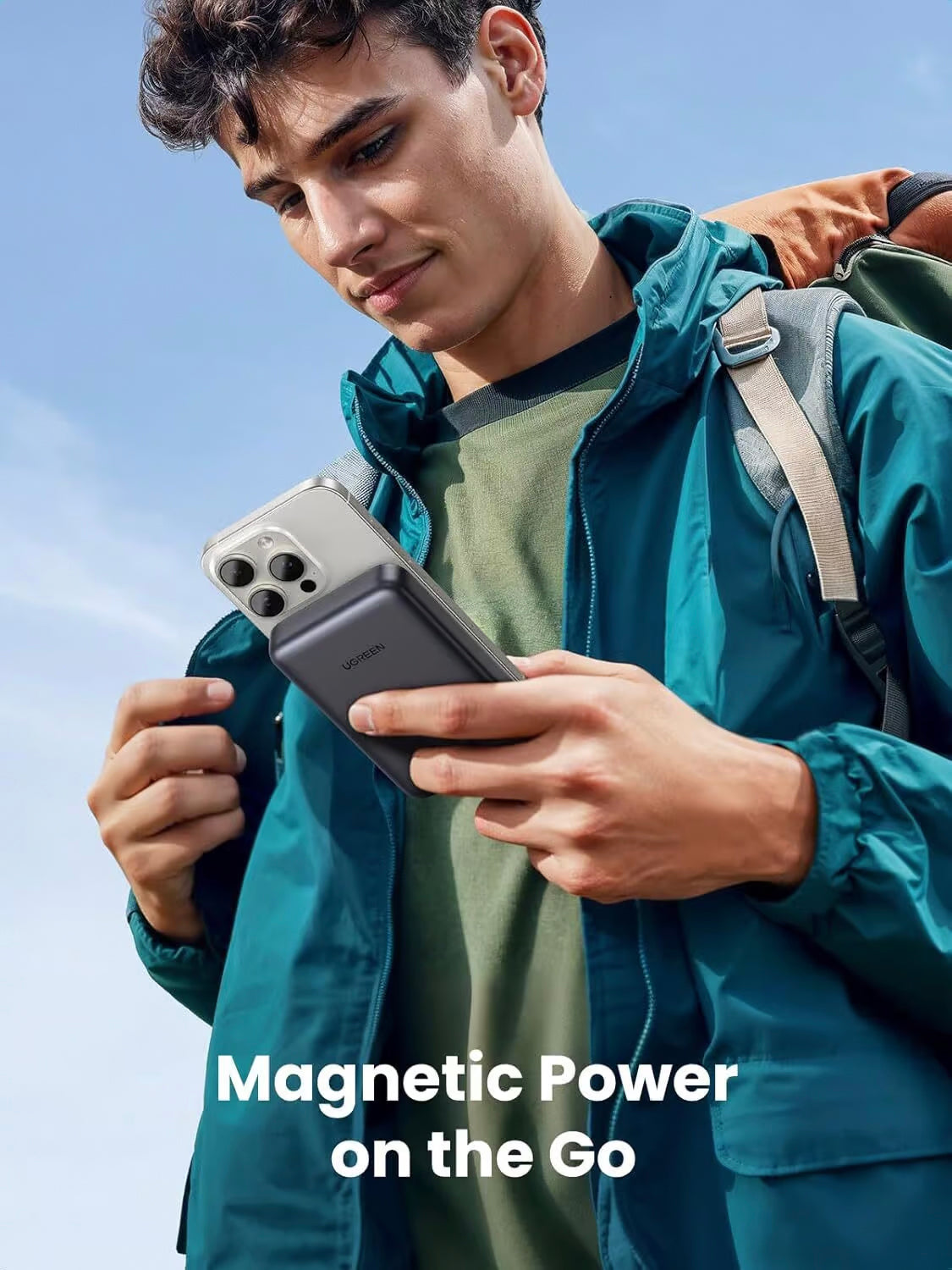 UGREEN PB761 Ulkoinen Akku, 10000mAh, 30W, PD + FQI, 1 x QI - 1 x USB-C, Harmaa