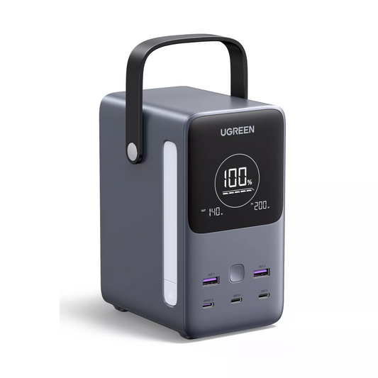 UGREEN PB770 Ulkoinen akku, 48000mAh, 300W, QC + PD, 2 x USB-A - 3 x USB-C, Harmaa, Uudelleen suljettu