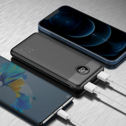 Ulkoinen akku Veger L10S, 10000mAh, 20W, QC + PD, 1 x USB-C - 2 x USB-A, Musta