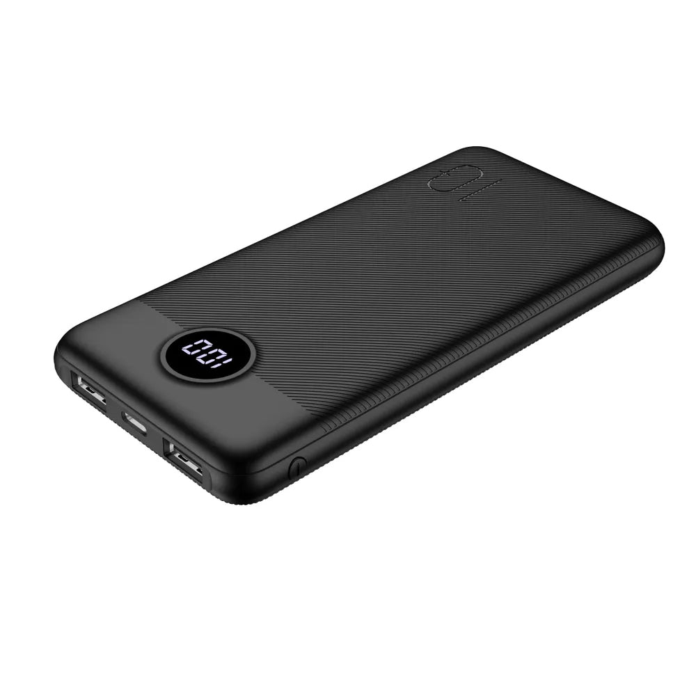 Ulkoinen akku Veger L10S, 10000mAh, 20W, QC + PD, 1 x USB-C - 2 x USB-A, Musta