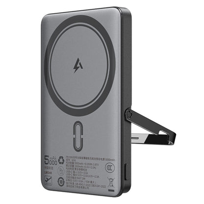 Langaton ulkoinen akku Acefast M16, 5000mAh, 18W, PD + FQI, 1 x QI - 1 x USB-C, Musta