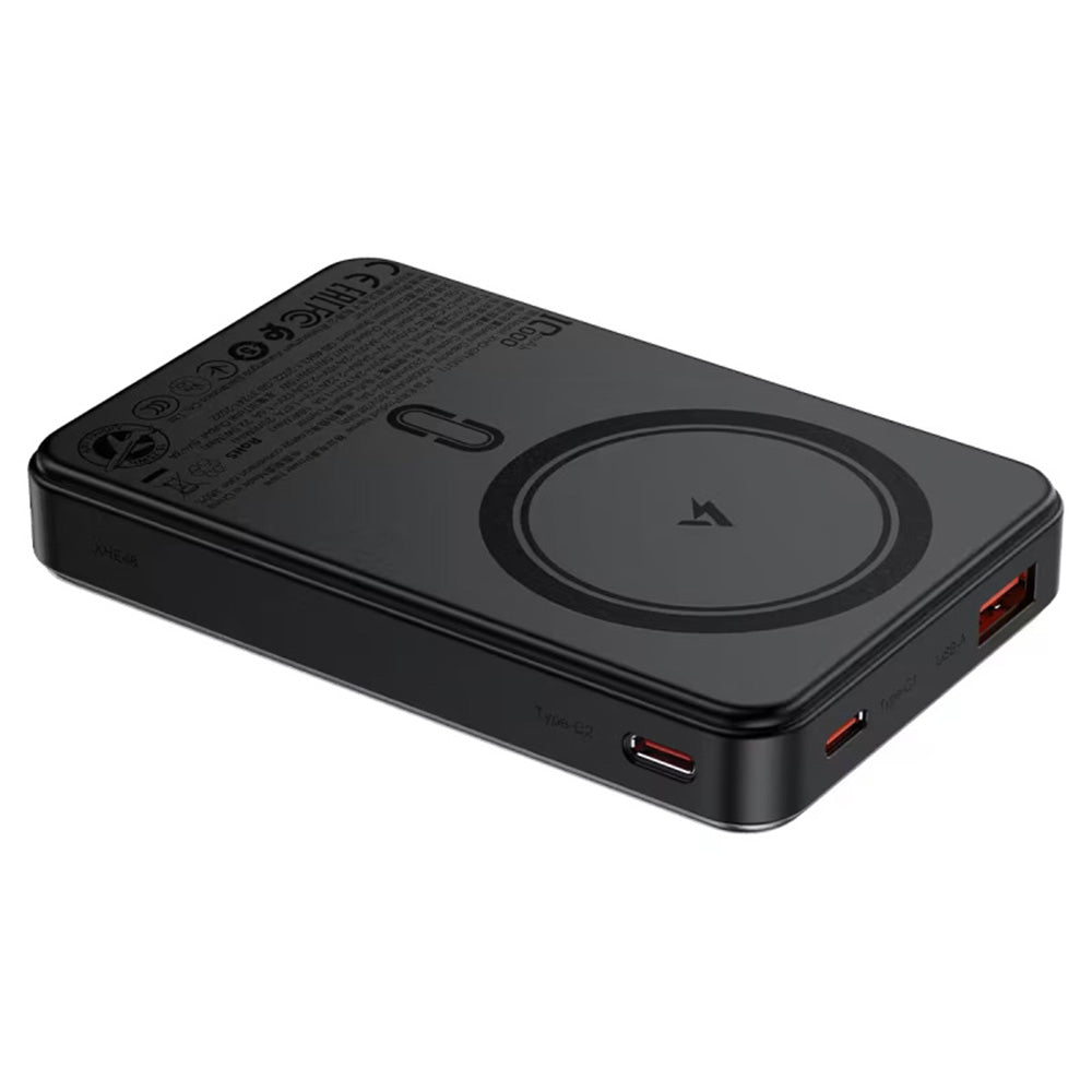 Acefast M31 Wireless External Battery, 10000mAh, 22.5W, QC + PD + FQI, 1 x QI - 1 x USB-A - 2 x USB-C, Black