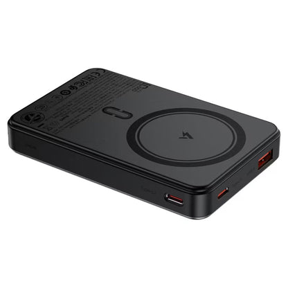 Acefast M31 Wireless External Battery, 10000mAh, 22.5W, QC + PD + FQI, 1 x QI - 1 x USB-A - 2 x USB-C, Black