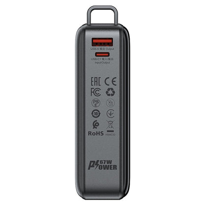 Ulkoinen akku Acefast M4, 20000mAh, 67W, PD, 1 x USB-A - 2 x USB-C, Musta