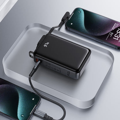 Ulkoinen akku Acefast M4, 20000mAh, 67W, PD, 1 x USB-A - 2 x USB-C, Musta