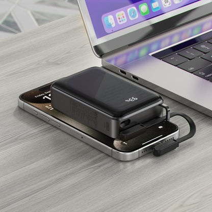 Ulkoinen akku Acefast M4, 20000mAh, 67W, PD, 1 x USB-A - 2 x USB-C, Musta